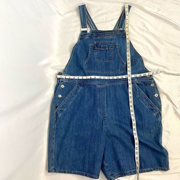 Vintage Overalls Shorts Faded Glory Blue Denim Women’s Size 20W Pocket Front Y2K - Picture 4 of 9